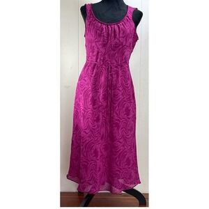 Express Maxi‎ Dress Womens 13/14 Purple Floral Sleeveless Lined Tie Waist